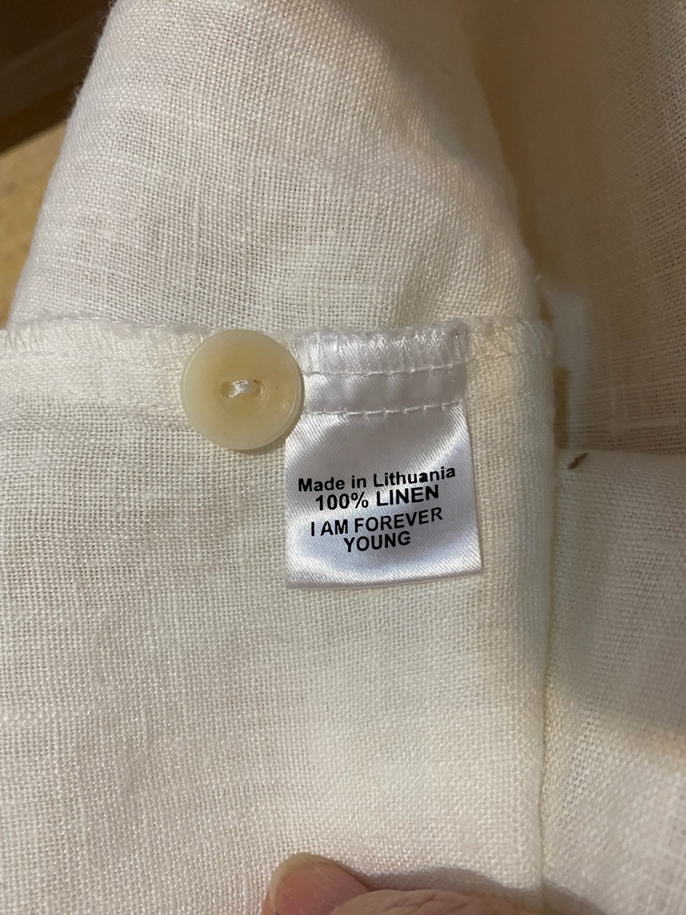 Flax 100% Line White Short-Sleeve Button-Down Shirt - Picture 4 of 5